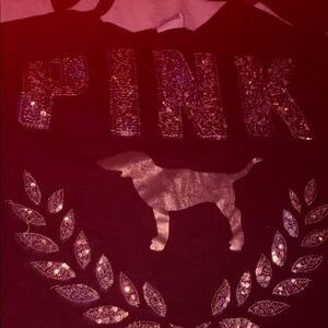 PINK Victoria's Secret Black Tee with Silver Accents